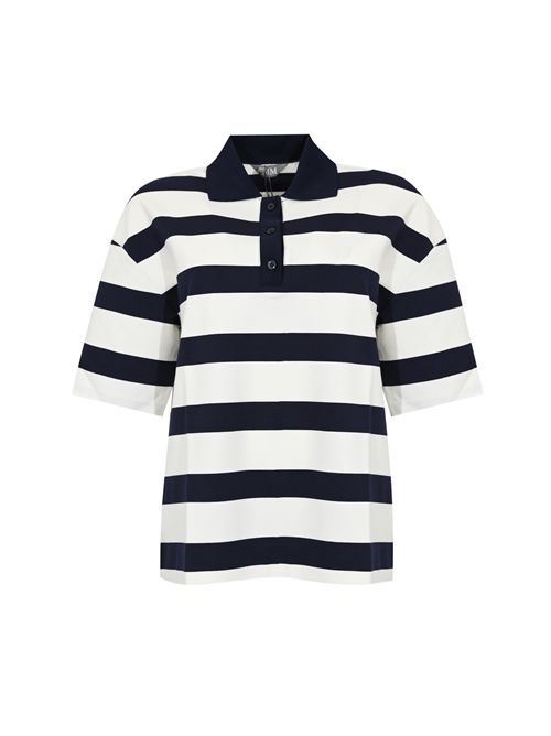 Polo MMLABETAIA in misto viscosa a righe Blu/Bianco